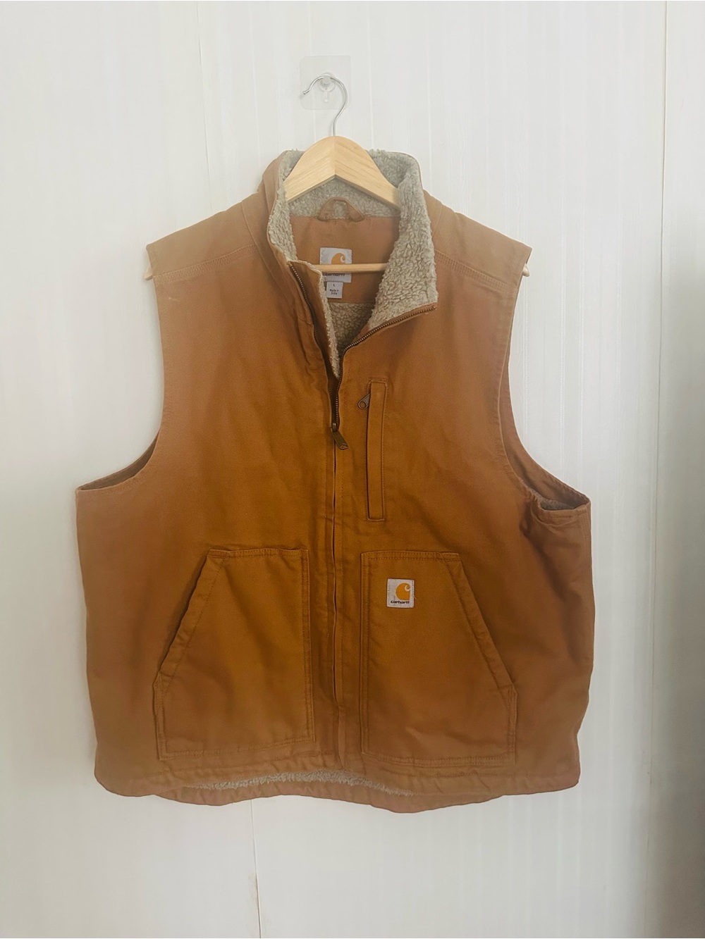 Carhartt Brown Sherpa Collar Work Vest